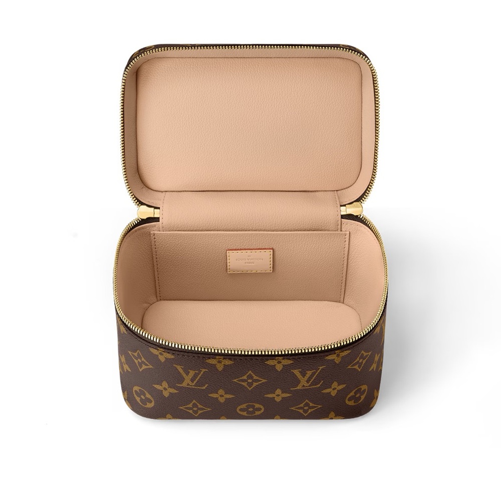 Louis Vuitton Brown and Gold Monogram Cosmetic Case - Picture 3 of 3
